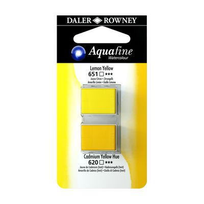 5011386117898-Daler-Rowney Aquafine - Ensemble de peinture - 2 parties - aquarelle - 2 couleurs - jaune citron, teinte jaun-P_669640_1-0
