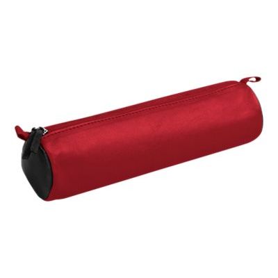 3329680083880-Clairefontaine - Trousse ronde - cuir - bicolore noir/rouge-Angle gauche-0