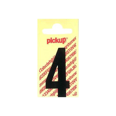 8711234221346-Pickup - Étiquette autocollante - 90 mm - Chiffre 4 - noir mat-Avant-0