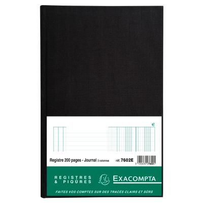 3130630076025-Exacompta - Registre journal folioté - 32 x 19,5 cm - 200 pages--1