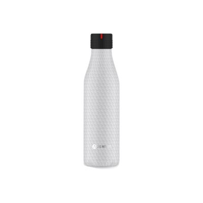 3614300081446-Les Artistes Paris - Gourde Bouteille isotherme 500 ml - blanc nid d'abeilles - acier inoxydable-Avant-0