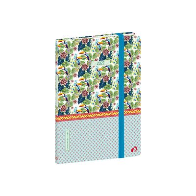 3371010467785-Agenda à élastique Catalina Estrada - 1 semaine sur 2 pages - 10 x 15 cm - toucan - Quo V-Angle gauche-0