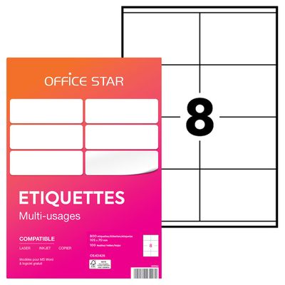4004182434260-Office Star - 800 Étiquettes multi-usages blanches - 105 x 70 mm - réf OS43426-P_79413481_1-0