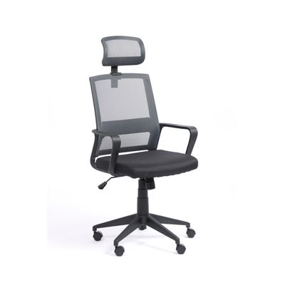 3760185020855-Fauteuil de bureau LIBERTY 02 - accoudoirs fixes - appui-tête réglable - noir et gris--1