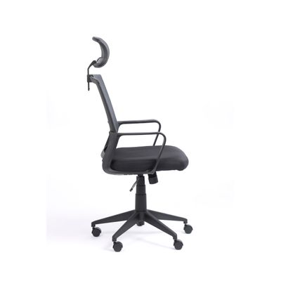3760185020855-Fauteuil de bureau LIBERTY 02 - accoudoirs fixes - appui-tête réglable - noir et gris--3