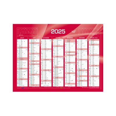 3371010307081-Quo Vadis - Calendrier bancaire 7 mois par face - 40,5 x 55 cm - rouge--1
