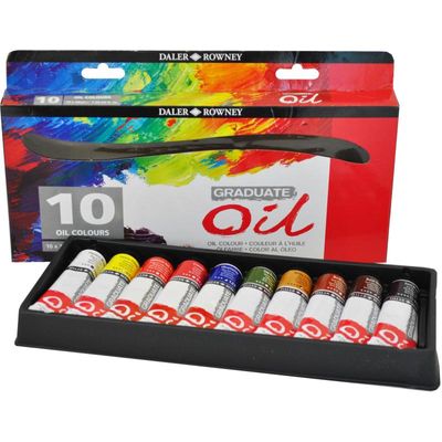 5011386065946-Daler-Rowney Graduate - 10 tubes peinture à l'huile - couleurs assorties - 38 ml--0