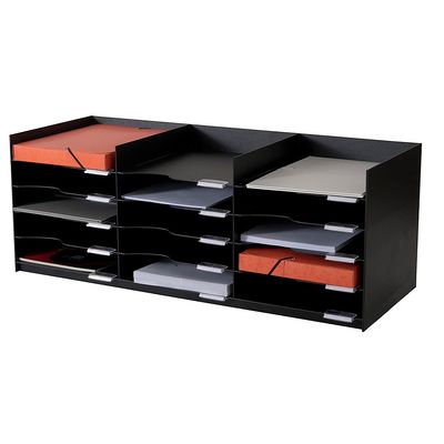 3660141030617-Bloc de classement 15 cases (pour documents 24x32cm) - noir--0