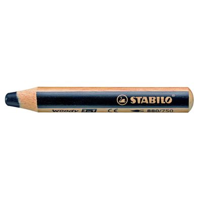 4006381115520-STABILO Woody 3 in 1 - Crayon de couleur pointe large - noir--0