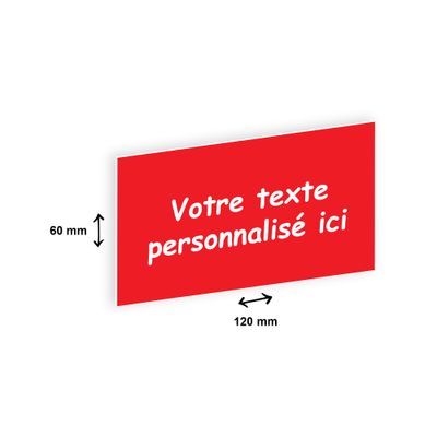 2012348178226-Plaque personnalisée avec votre texte - 120 x 60 mm - rouge - adhésivée prête à poser--0