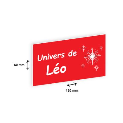 2012348178226-Plaque personnalisée avec votre texte - 120 x 60 mm - rouge - adhésivée prête à poser--1