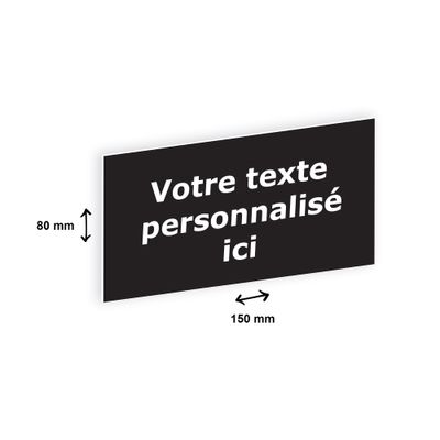 2012348178448-Plaque personnalisée avec votre texte - 150 x 80 mm - noire - adhésivée prête à poser--0