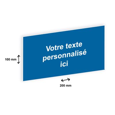 2012348178561-Plaque personnalisée avec votre texte - 200 x 100 mm - bleue - adhésivée prête à poser--0