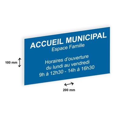2012348178561-Plaque personnalisée avec votre texte - 200 x 100 mm - bleue - adhésivée prête à poser--1