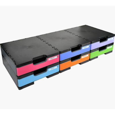 9002493422759-Exacompta Modulo Ecoblack - Elément de base cases normales noir/gris souris--2