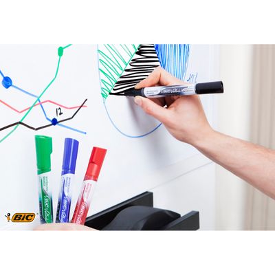 3086123304666-BIC VELLEDA LIQUID INK TANK - Marqueur effaçable - pointe ogive - rouge--3