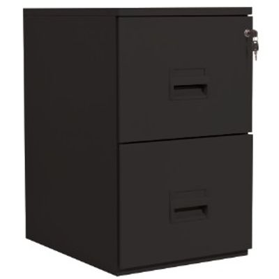 3219091966059-Classeur 2 tiroirs pour dossiers suspendus - 68 x 42 x 54 cm - noir--0