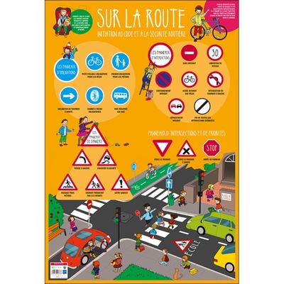 3592930008388-Bouchut - Poster pédagogique effaçable - 52 x 76 cm - Code de la route--0