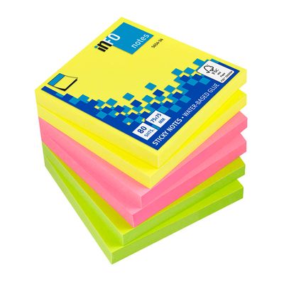 4011169048594-Global Notes - Pack de 6 Blocs - Notes adhésives 80 feuilles - 75 x 75 mm - couleurs assorties--0