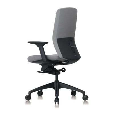 3700339882540-Fauteuil de bureau - CHARLIE - coque noire et tissu gris - accoudoirs réglables--2