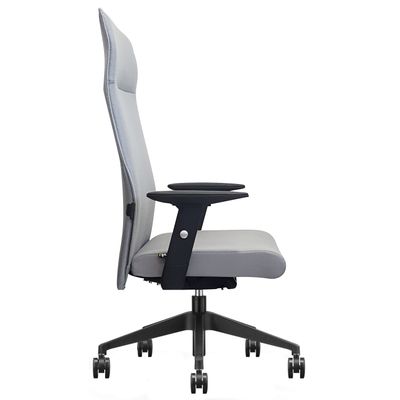 3700339883431-Fauteuil de bureau HENRY - accoudoirs réglables - appui-tête intégré - Gris--1