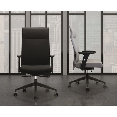 3700339883431-Fauteuil de bureau HENRY - accoudoirs réglables - appui-tête intégré - Gris--2