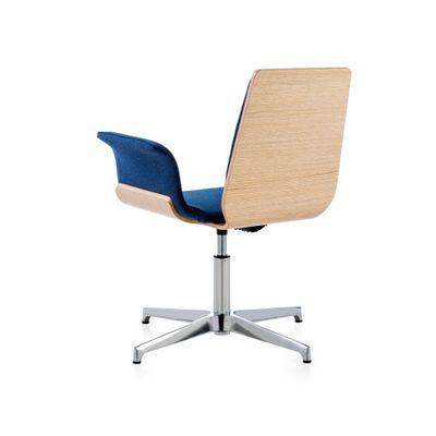 2012349448274-Chaise SPERA - siège pivotant - structure bois recouvert de tissu bleu--2