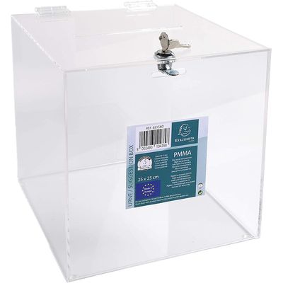 9002493104358-Exacompta - Urne transparente avec couvercle et clé - 25 cm--0