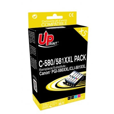 3584770907334-Cartouche compatible Canon CLI-581XXL/PGI-580XXL - pack de 5 - noir, noir photo, cyan, magenta, jaune ---0