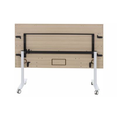 3483600857972-Table de réunion mobile et rabattable YES ! - 140 cm - Pieds blancs - Chêne--1