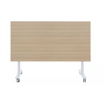 3483600857972-Table de réunion mobile et rabattable YES ! - 140 cm - Pieds blancs - Chêne--2