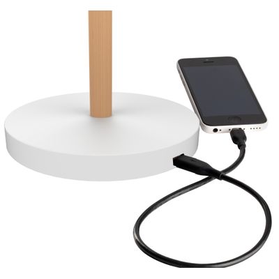 3595560028139-Unilux - Lampe de bureau Vicky - LED - port de charge USB - blanc/bois--3