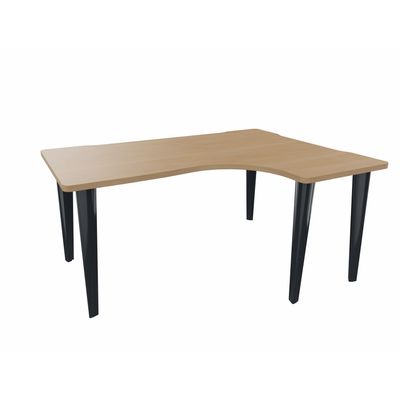 2012349455661-Bureau compact 90° à droite EVIDENCE - Pieds anthracites - Plateau imitation chêne clair--0