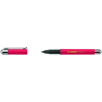 4006381551618-STABILO beCrazy! - Roller encre bleue - 0,5 mm - corps fin - rouge--0