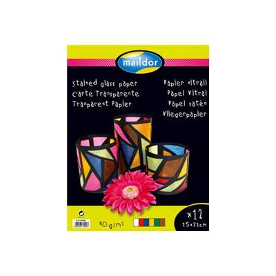 3065503740997-Maildor - Papier - 250 x 320 mm - 12 feuilles - assortiment - 40 g/m²-Avant-0