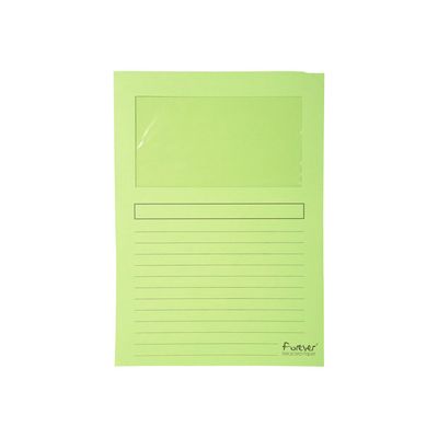 3130630502609-Exacompta Forever - 25 Chemises coin à fenêtre - 130 gr - couleurs assorties-Avant-3