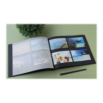 3130630169857-Exacompta Aramy - Album photos 37 x 29 cm - 40 pages - noir/or-Angle gauche-6