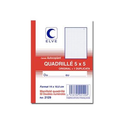 3416790021298-ELVE - Manifold quadrillé 5x5 - 50 dupli - 14,8 x 10,5 cm-Avant-1