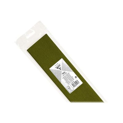 3329680951554-Clairefontaine - papier - Rouleau (50 cm x 2,5 m) - vert mousse - papier crépon-Gros plan-5