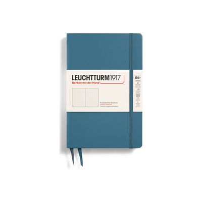 4004117635663-Leuchtturm1917 - Carnet de notes rigide B6+ - pointillés - bleu acier-Avant-0