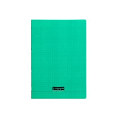 3210330181356-Calligraphe 8000 - Cahier polypro A4 (21x29,7 cm) - 96 pages - grands carreaux (Seyes) - vert-Avant-0