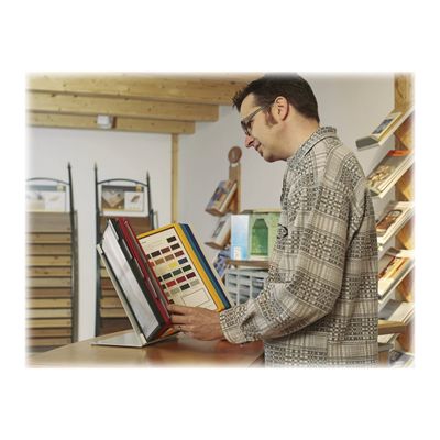 4005546504926-Durable Vario - Pupitre de table (lutrin) avec 30 pochettes A4 - couleurs assorties-Angle gauche-1
