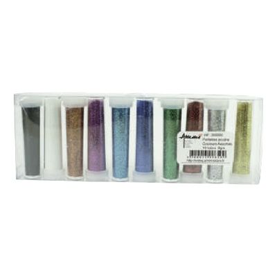 3700043008502-AMMI - Lot de 10 tubes de poudre pailletée - coleurs assorties-Avant-0
