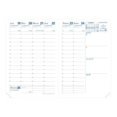 3371010461370-Agenda Nacre Affaires - 1 semaine sur 2 pages - 10 x 15 cm - marron - Quo Vadis-Avant-1
