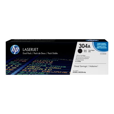 0884420242611-HP 304A - Pack de 2 - noir - cartouche laser d'origine-Avant-1