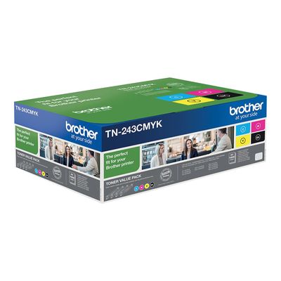 4977766787611-Brother TN243 - pack de 4 - noir, cyan, magenta, jaune - cartouche laser d'origine-Angle gauche-0