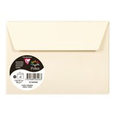 3329680264463-Pollen - enveloppe - International C6 (114 x 162 mm) - côté ouvert - ivoire - pack de 5-Avant-0