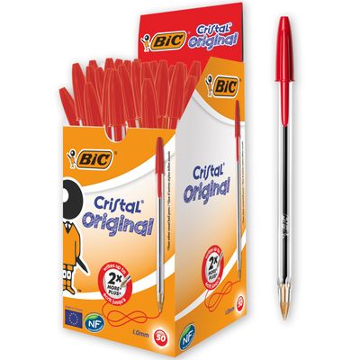 0400999996504-BIC Cristal - 50 Stylos à bille - rouge - 1 mm - pointe moyenne-P_99999650_1-0
