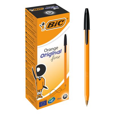 3086121101144-BIC Orange - 20 Stylos à bille - noir--0