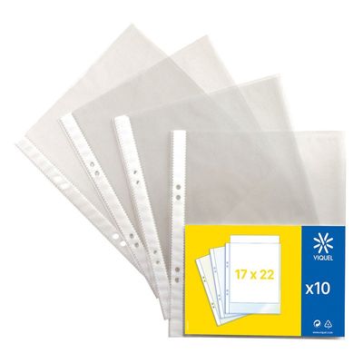 3135251200101-Viquel - 10 Pochettes perforées - 17 x 22 cm - 5/100--0